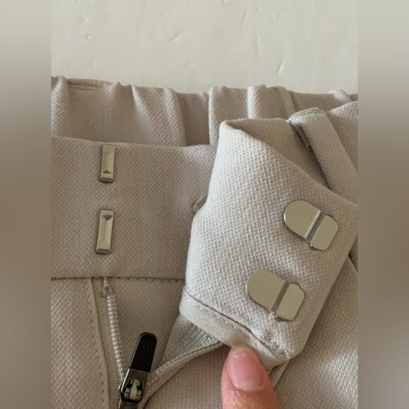 Bylt Midtown Wide Leg Pants Black Tailored High Rise Pleated Knit Women’s Size M - Picture 4 of 16